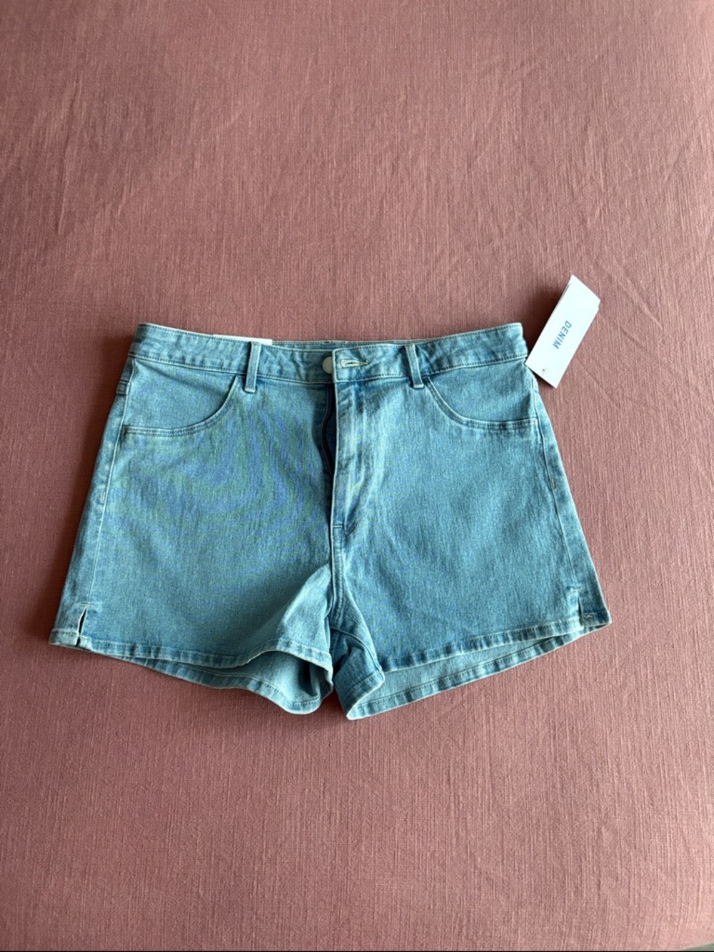 H&M Light Blue Denim High-Rise Jean Shorts